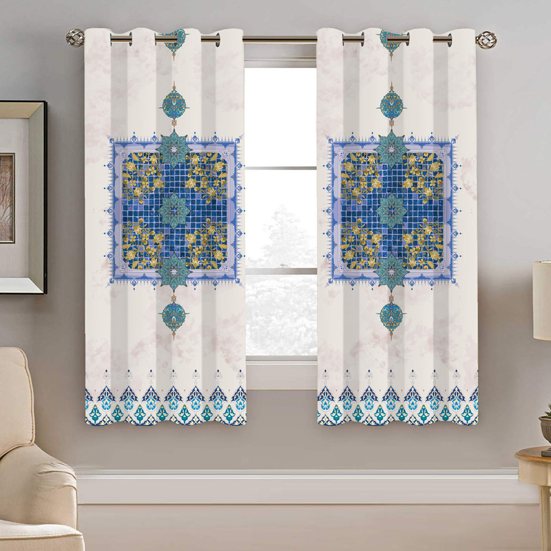پرده نیروانا طرح سنتی مدل هازان کد 8411 سایز 140×200 سانتی متر