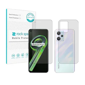 Rockspace HyGEL model transparent screen protector suitable for Realme 9 5G mobile phone along with the back of the phone