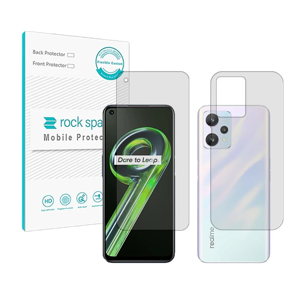 محافظ صفحه نمایش شفاف راک اسپیس مدل HyGEL مناسب برای گوشی موبایل ریلمی 9 5G به همراه محافظ پشت گوشی
