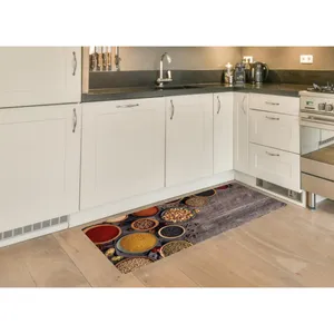 پادری مدل جلوسینکی سه لایه رویه مخمل طرح آشپزخانه کد A610 سایز 110x45 سانتی متر