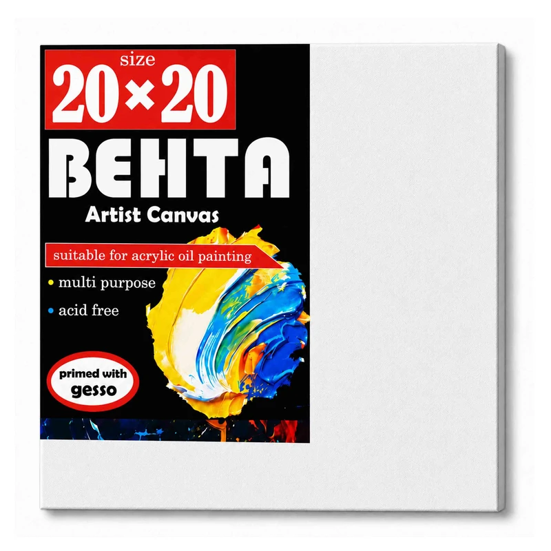 بوم نقاشی مربع بهتا مدل B20 سایز 20×20 سانتی‌متر