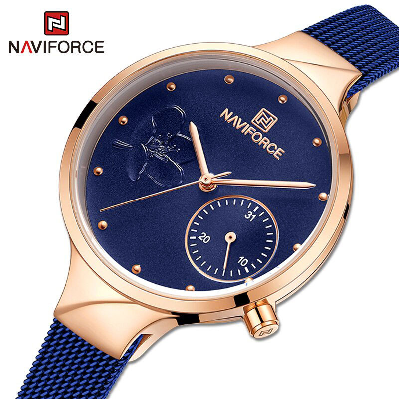 ساعت مچی عقربه ای زنانه نیوی فورس مدل N F 5001 S RG BE BE