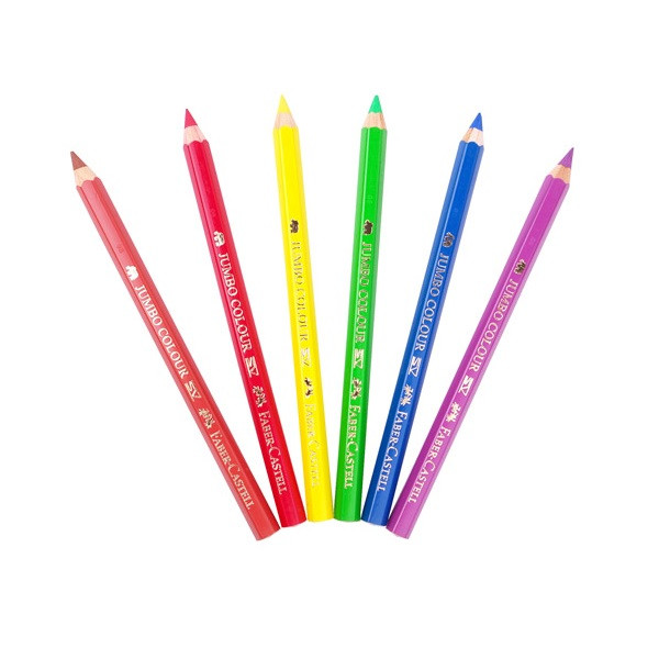 مداد رنگی 6 رنگ فابرکاستل مدل Jumbo کد 3