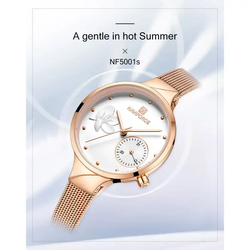 ساعت مچی عقربه ای زنانه نیوی فورس مدل 5001s کد 01