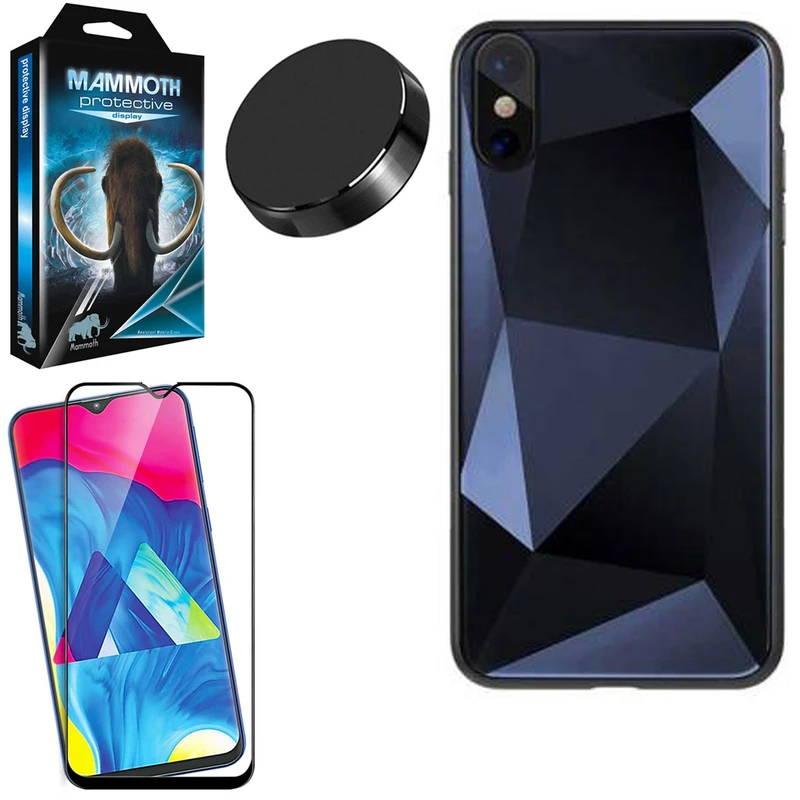 کاور ماموت مدل D-I-A-M-O-N-D مناسب برای گوشی موبایل سامسونگ Galaxy M10 به همراه محافظ صفحه نمایش و پایه نگهدارنده گوشی
