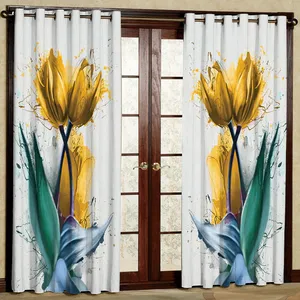 پرده مدل گل لاله مخمل پانچی کد 1298 سایز 140x280 سانتی متر