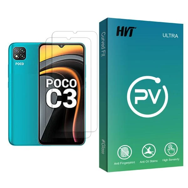 محافظ صفحه نمایش اچ وی تی مدل PV Glass MIX002 مناسب برای گوشی موبایل شیائومی Poco C3 بسته دو عددی