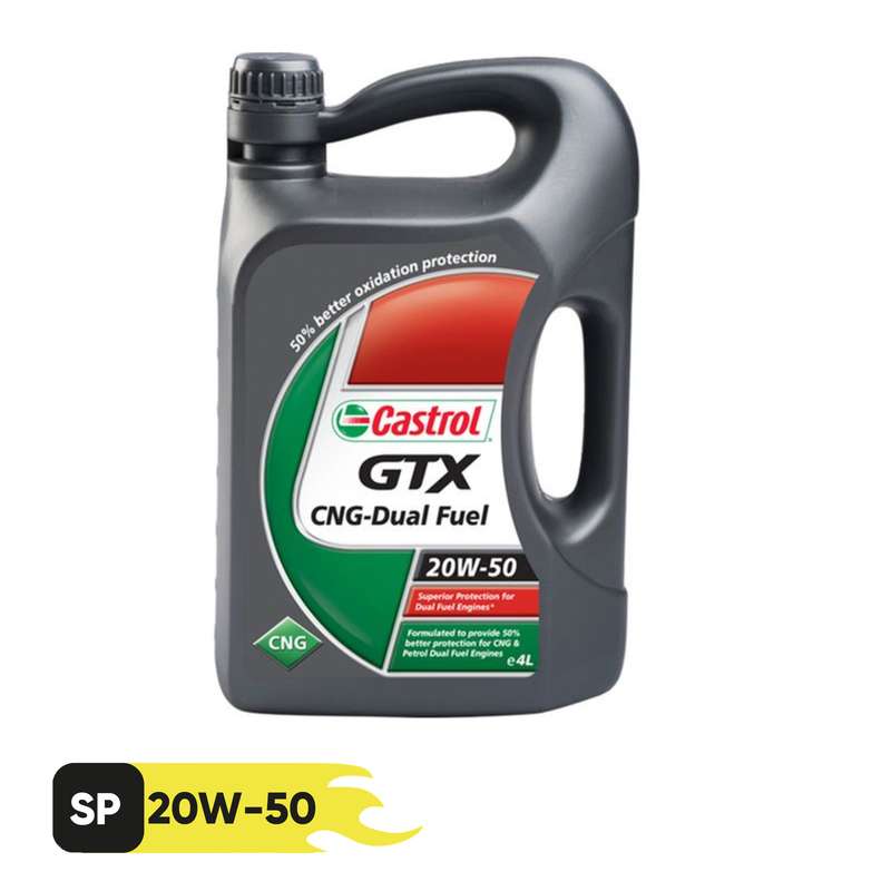 روغن موتور کاسترول مدل GTX CNG Dual Fuel 20W50 SJ حجم 4 لیتر