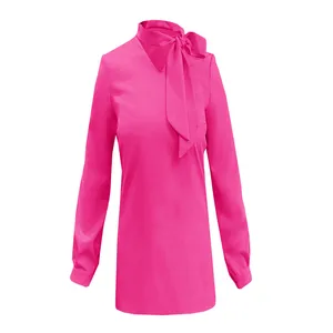 بلوز آستین بلند زنانه مدل یقه کراواتی 