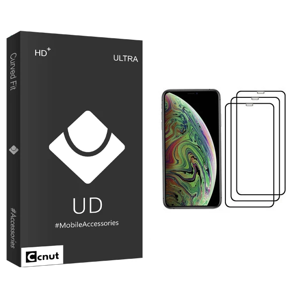 محافظ صفحه نمایش کوکونات مدل UD Black مناسب برای گوشی موبایل اپل iPhone XS بسته سه عددی
