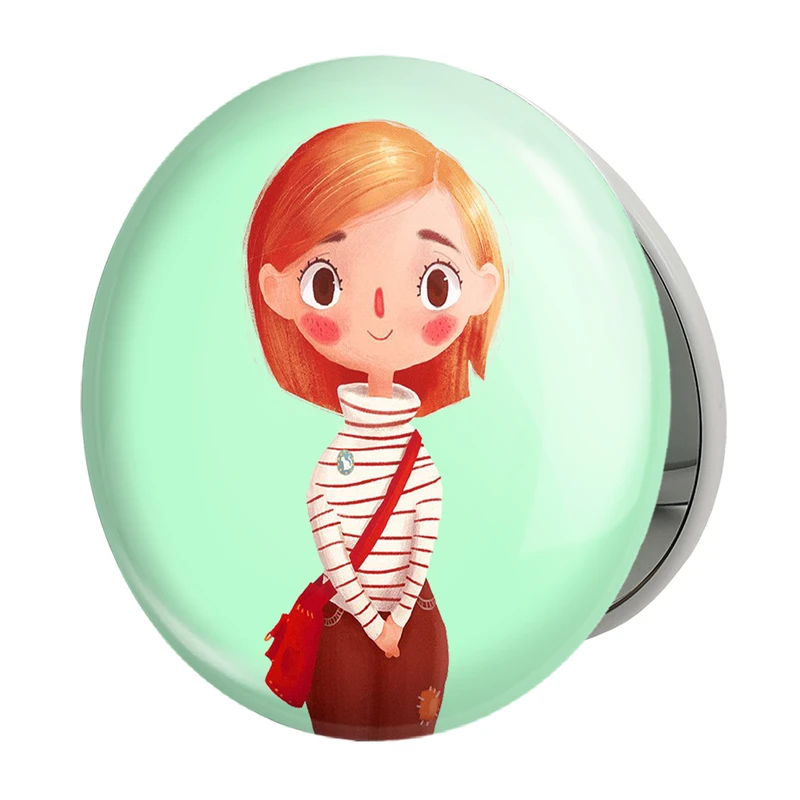 آینه جیبی خندالو طرح دخترانه فانتزی مدل تاشو کد 25742 