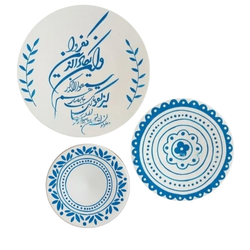بشقاب دیوارکوب سفالی طرح وان یکاد کد M45 مجموعه 3 عددی