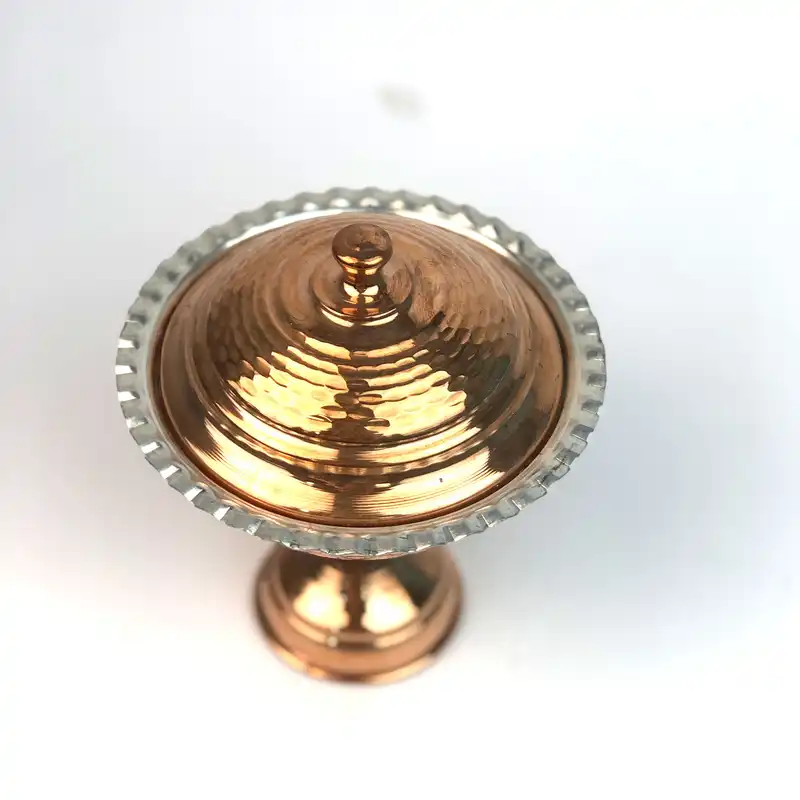 قندان مسی مدل پایه دار چکشی