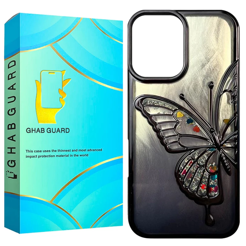 کاور قاب گارد طرح پروانه مدل PRG20 مناسب برای گوشی موبایل اپل iPhone 16