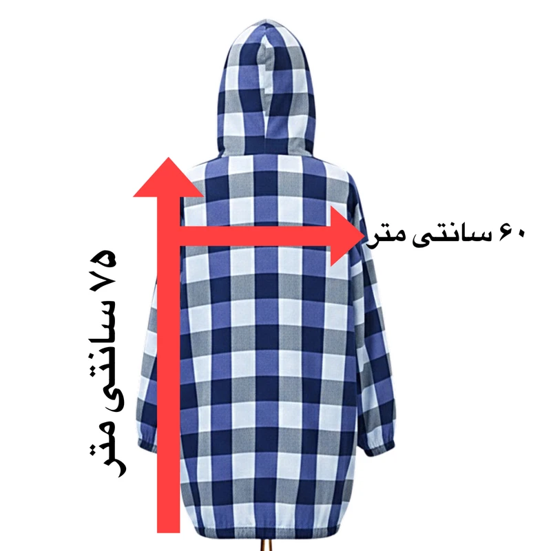 عکس شماره 2 : هودی زنانه مدل چهارخانه کلاهدار