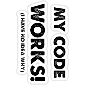 استیکر لپ تاپ طرح My code works  کد ST1284