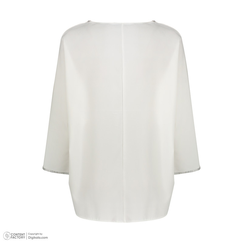 بلوز آستین سه ربع زنانه مدل 02 رنگ سفید