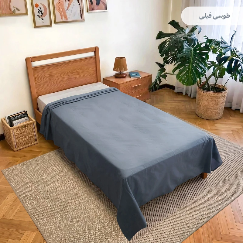 ملحفه پنبه پامیل مدل PlainIS یک نفره سایز 150x250 سانتی‌متر