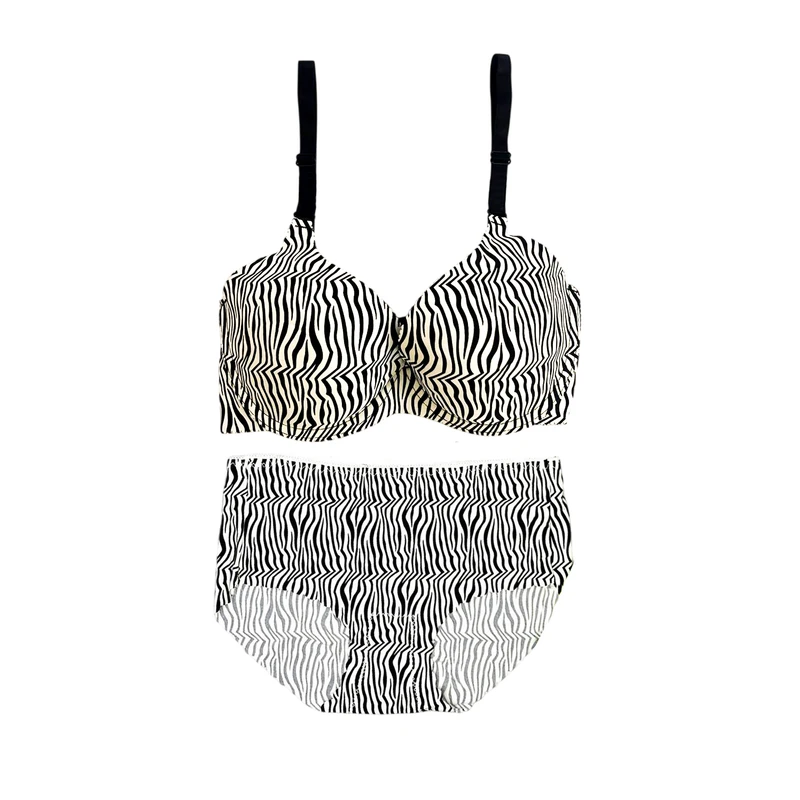 ست شورت و سوتین زنانه مدل اسفنجی لیزری طرح زبرا