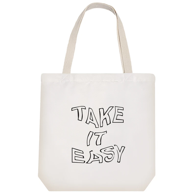 ساک خرید پارچه ای خندالو طرح Take Is Easy مدل توت بگ کد 6727