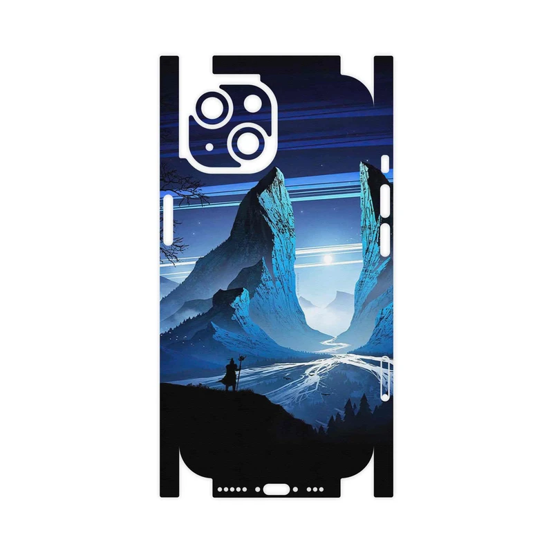 برچسب پوششی ماهوت مدل Blue Mountains Digital Art-FullSkin مناسب برای گوشی موبایل اپل iPhone 15