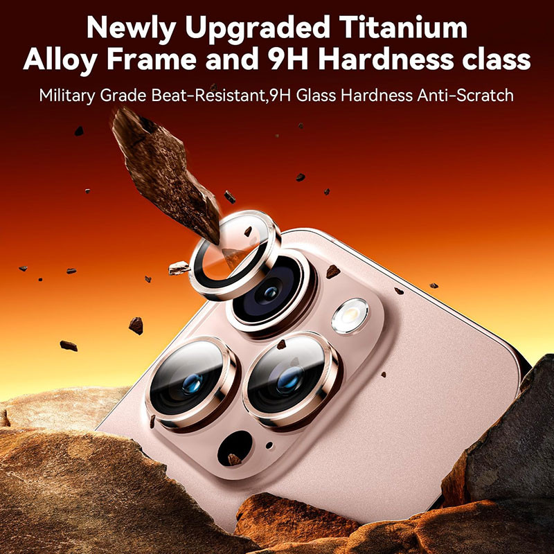 محافظ لنز دوربین اسپایدر مدل Desert Titan Metal Ring مناسب برای گوشی موبایل اپل Iphone 16 Pro / 16 Pro Max