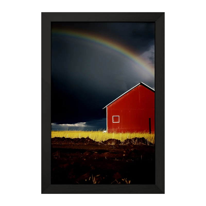 تابلو خندالو مدل خانه و رنگین کمان کد F2694