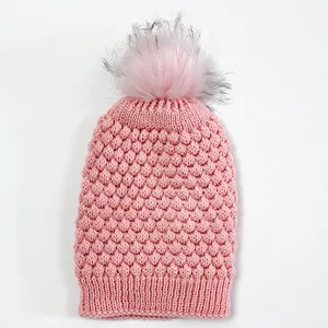 کلاه بافتنی بچگانه مدل آرامش رنگ صورتی