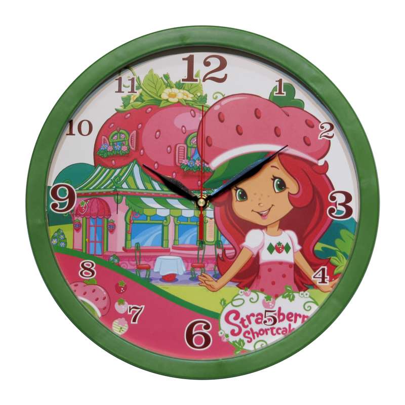 ساعت دیواری کودک مدل دختر توت فرنگی کد 304-GR