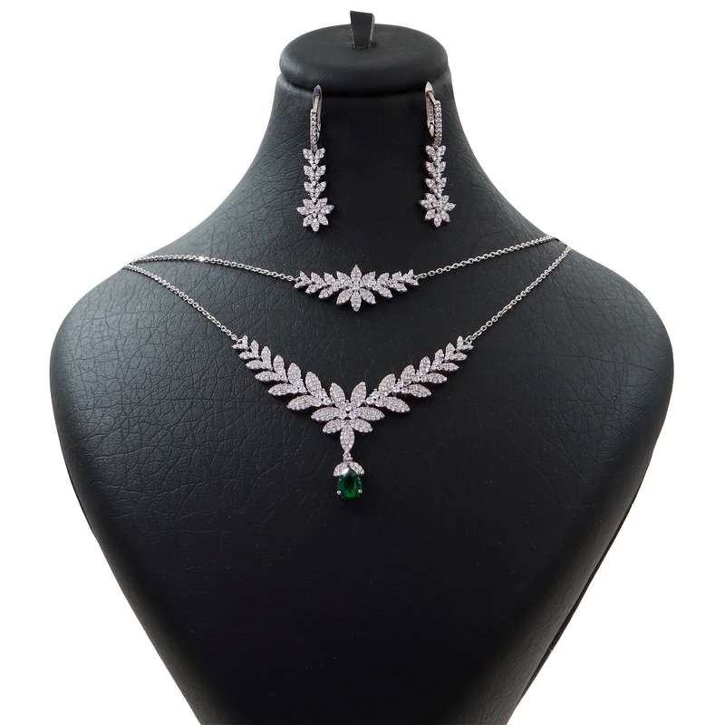 نیم ست نقره زنانه جی تی ای مدل زنجیری