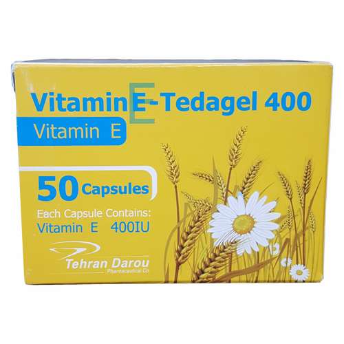 کپسول ویتامین ای تداژل 400 واحد تهران دارو بسته 50 عددی 
