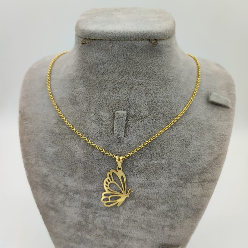 گردنبند طلا 18 عیار زنانه مدل پروانه ای شریف