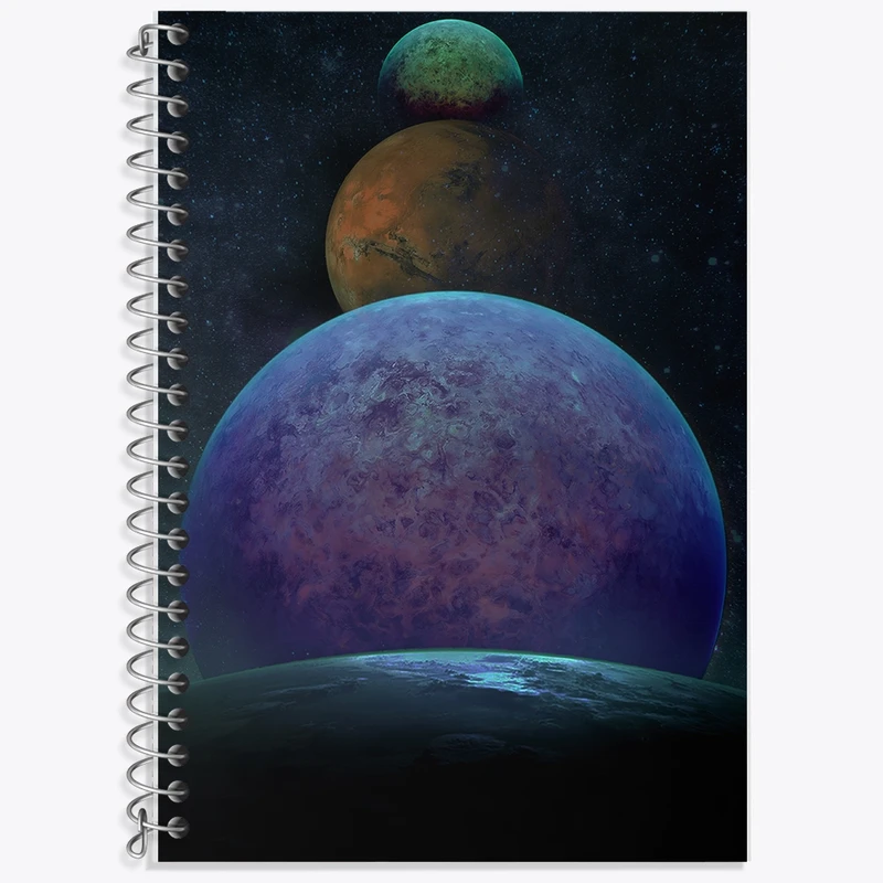 دفتر زبان 50 برگ خندالو مدل دو خط طرح کهکشان کد F257