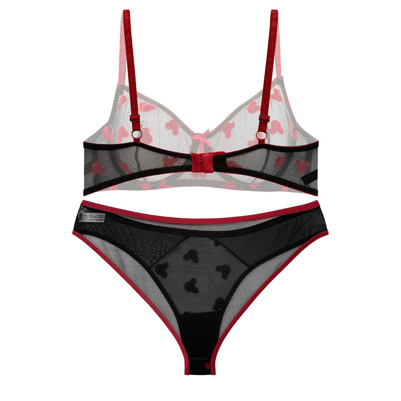 ست شورت و سوتین زنانه نوشه پوش مدل توری بدن نما کد 55507