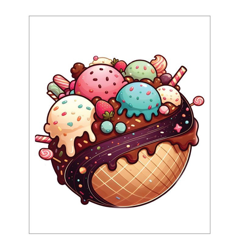 استیکر دیواری کودک مدل کهکشان خوراکی