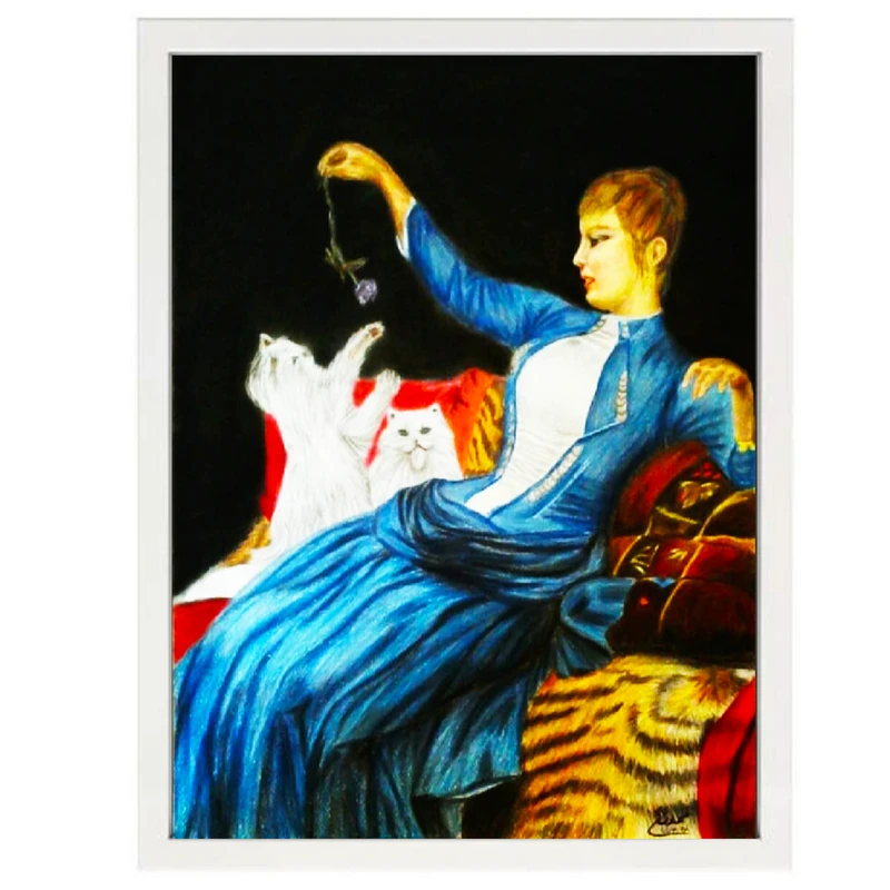 تابلو نقاشی مداد رنگی طرح دختر کد 072