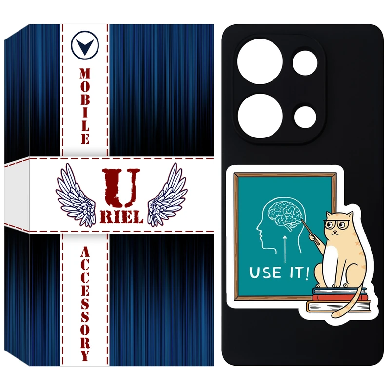 کاور یوریل قاب مدل KSH کد 95 طرح گربه عاقل مناسب برای گوشی موبایل شیائومی Redmi Note 13 Pro 4G / Poco M6 Pro 4G
