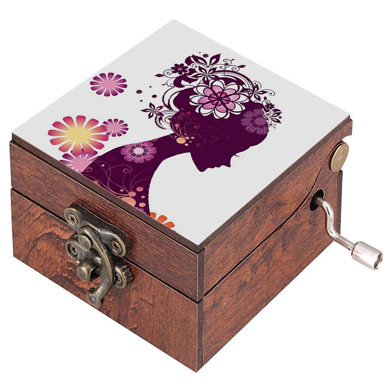 جعبه موزیکال مدل هندلی طرح دختر انتزاعی کد 1082