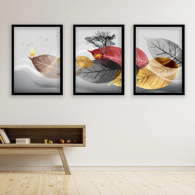 تابلو مدل دکوراتیو کد LA-G30162-2 مجموعه 3 عددی