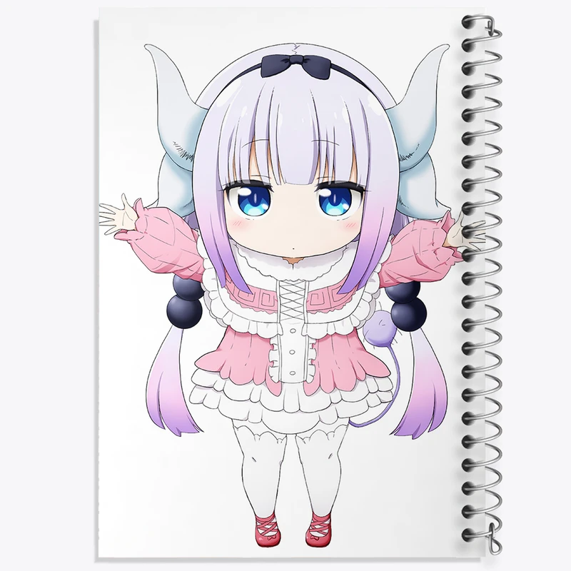 دفتر ژورنال نویسی 50 برگ خندالو مدل نقطه ای طرح کانا انیمه اژدهای خدمتکار کوبایاشی کد 36287