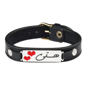 دستبند زنانه گیلواره زراوشان مدل چرم طبیعی اسم هستی کد CLK 264