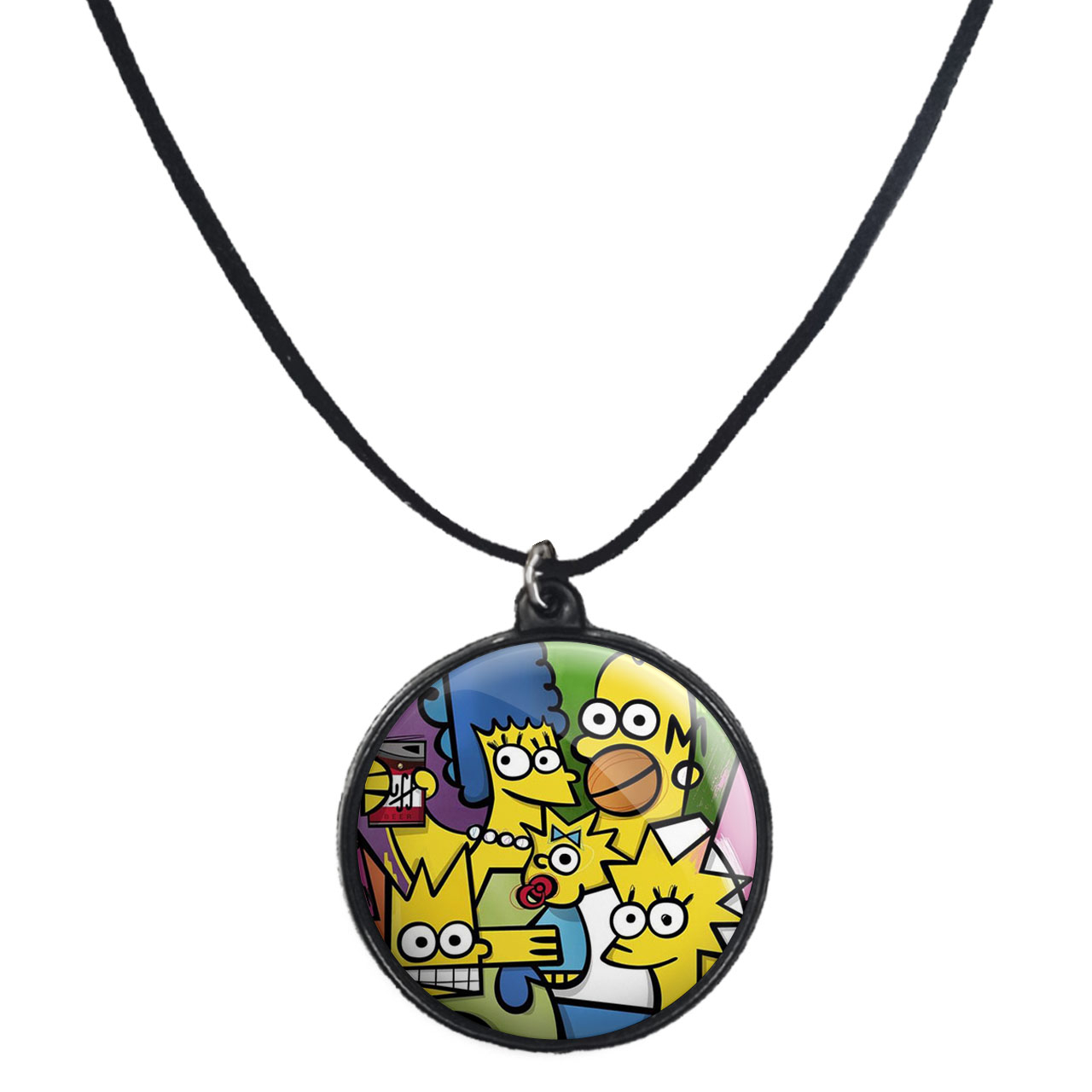 گردنبند پرمانه طرح سیمپسون ها کد pmb.21274 مدل دو طرفه