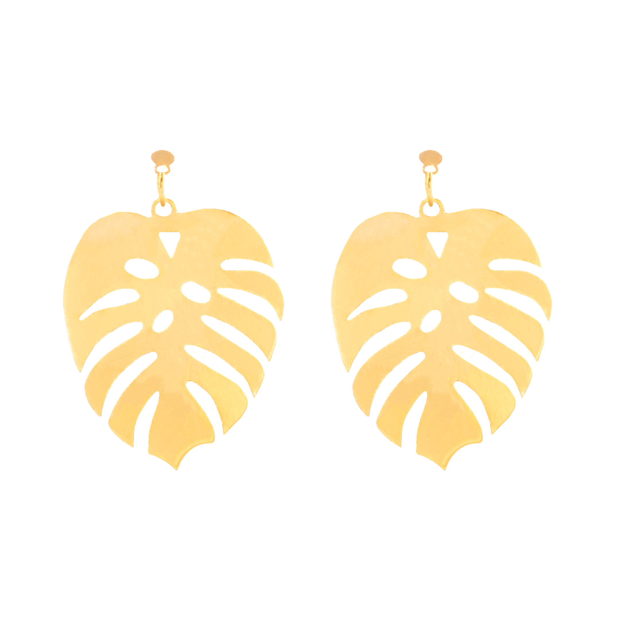 گوشواره طلا 18 عیار زنانه آمانژ مدل برگ کد D10195