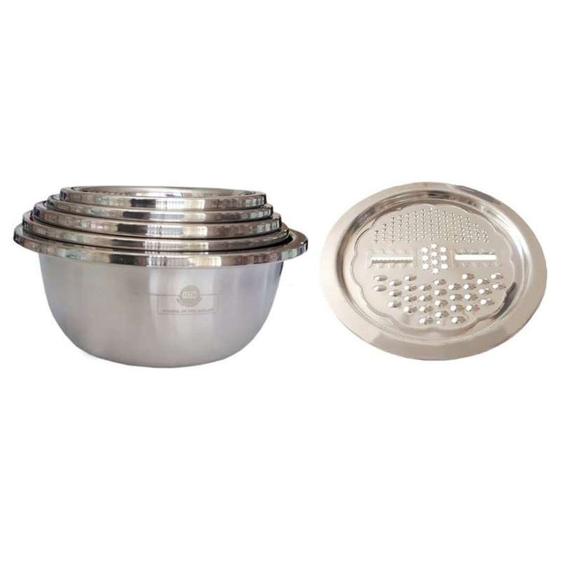 لگن آشپزخانه کد La213 مجموعه 5 عددی به همراه رنده لگن آشپزخانه کد La213 مجموعه 5 عددی به همراه رنده