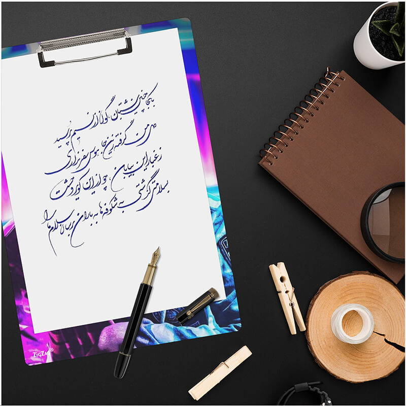 تخته شاسی زیگ زاگ مدل وایت برد طرح ماسک کد 7317 سایز A4