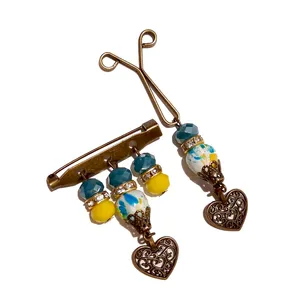 ست گیره روسری و سنجاق سینه زنانه مدل PM61