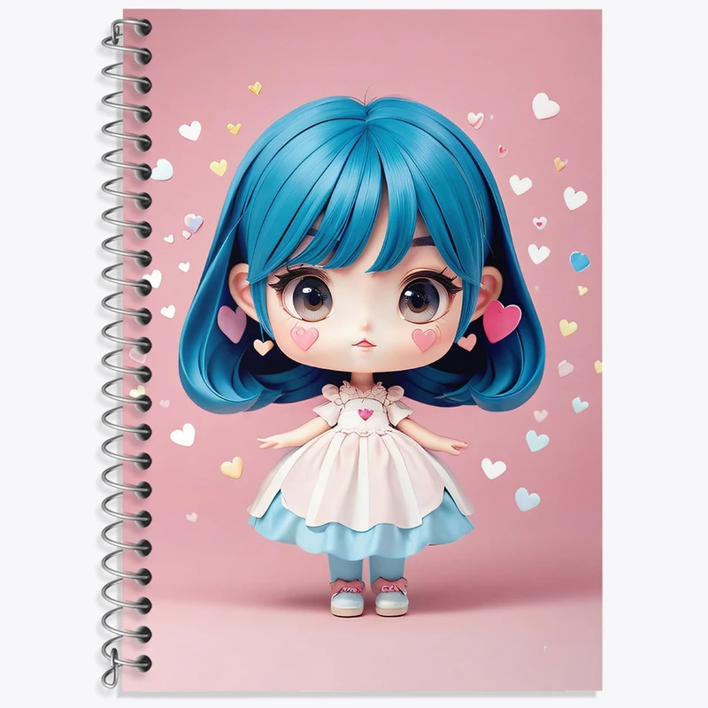 دفتر زبان 50 برگ خندالو مدل سه خط طرح دخترانه (Girlish) کد 36856