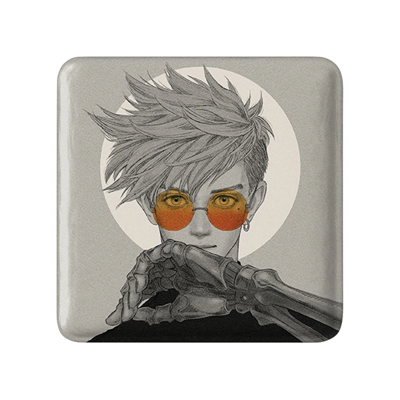 مگنت خندالو طرح وش انیمه تریگان (Trigun) مدل مربعی کد 36206