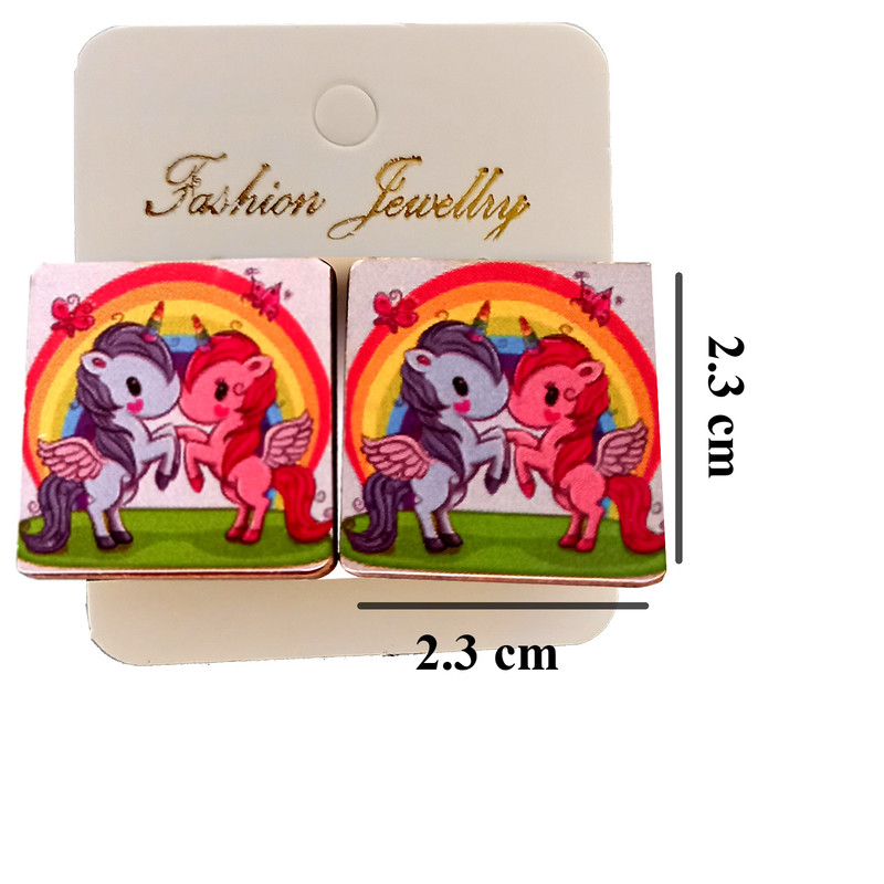 گوشواره دخترانه مدل اسب پونی دوقلو کد 2-poni