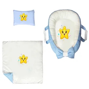 سرویس خواب سه تکه نوزاد ناریکو مدل گارد محافظ دار طرح ستاره کد 0184